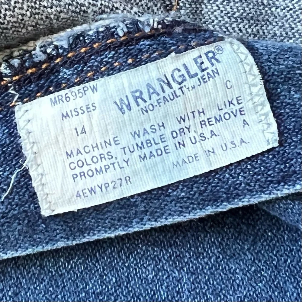 Vintage Wrangler Straight Leg High Rise Jeans No Fault Flat Front Blue Jeans 29 - Picture 13 of 14